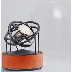 Bernard Favre Planet Black &amp; Orange Leder Uhrenbeweger